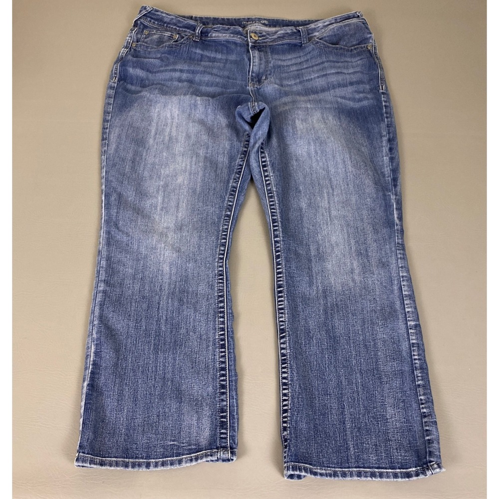 Maurices Bootcut Jeans Women Plus Size 22W Short Blue Stretch Medium Wash Denim
